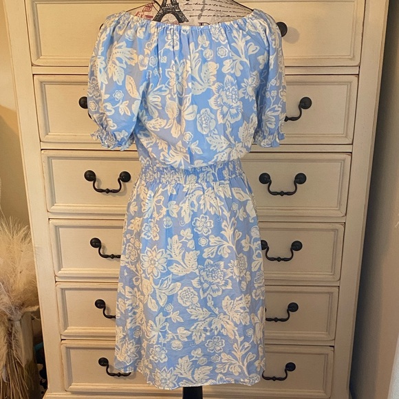 Ann Taylor Light Blue and White Floral Dress - Picture 4 of 5